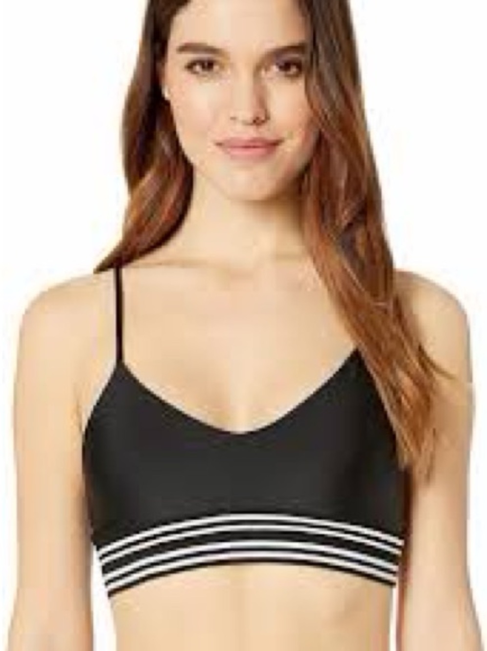 Mikoh Swimwear Anapa Black White Striped Bikini Top Size Small